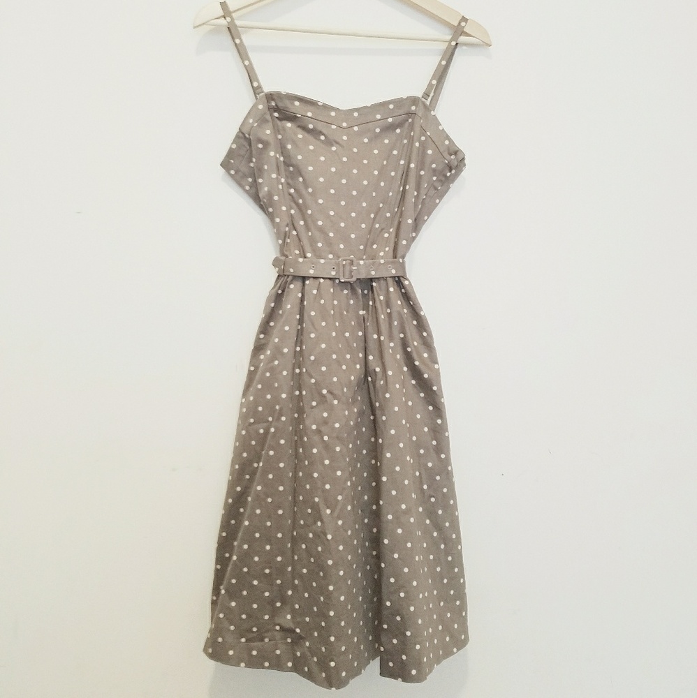 Spaghetti Strap /Strapless Gray Polka Dot Dress